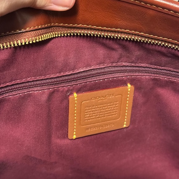 Coach Gallery Tote Signature Canvas Khaki Saddle Laptop Bag - Picture 3 of 5